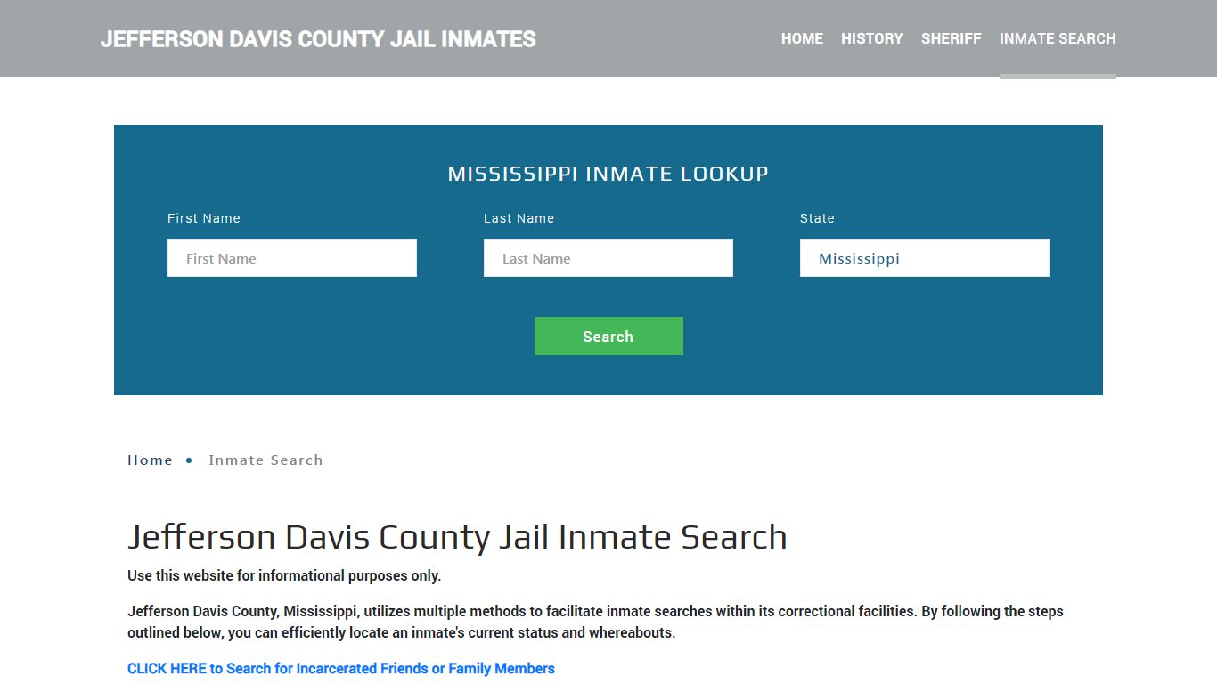 Jefferson Davis County, MS Detainee Lookup