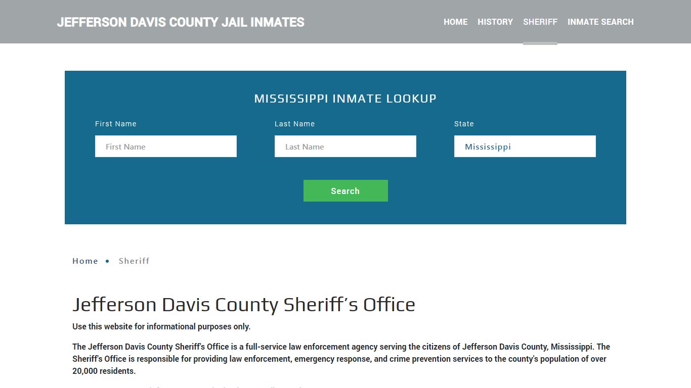 Jefferson Davis County Sheriff, MS Arrest Warrant Lookup